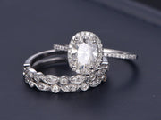 Popular 2.25 Carat Moissanite & Diamond Engagement Trio Ring Set 
