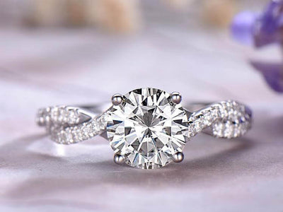 Wedding Colorless Heart Moissanite Diamond Anniversary Rings at Rs 7000 in  Surat