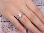 Round cut 1.25 Ct infinity style Moissanite & Diamond Engagement Ring 