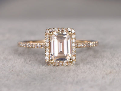 Best 1.25 Ct Moissanite and Diamond Ring with Emerald cut 