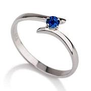 .50 carat Round Cut Sapphire Solitaire Engagement Ring in 10k White Gold