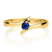 .50 carat Round Cut Sapphire Solitaire Engagement Ring in 10k Yellow Gold