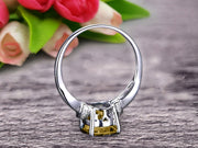 Oval Shape Gemstone Promise Ring 1.25 Carat Champagne Diamond Moissanite Engagement Ring Anniversary Gift On 10k Rose Gold Art Deco