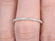 0.25 ct Solid Semi Eternity White Gold Wedding Band with Real Diamonds