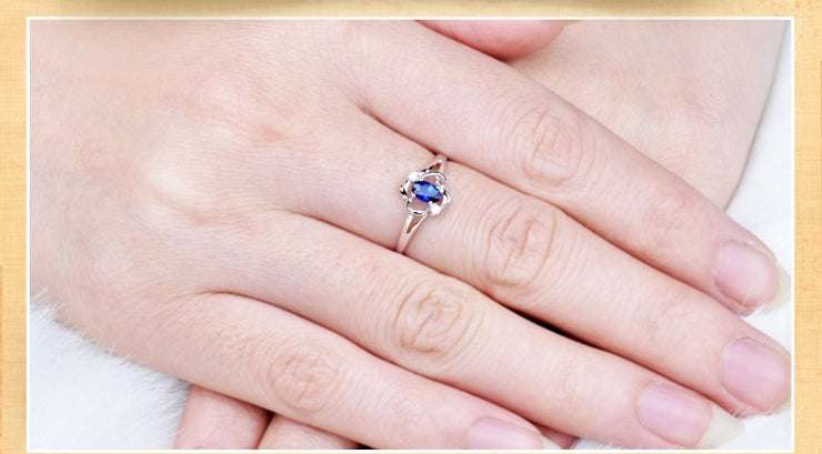 Amazon.com: Gem And Harmony 1/7 Carat (ctw) Natural Blue Sapphire Ring in  14K White Gold with Diamonds: Clothing, Shoes & Jewelry