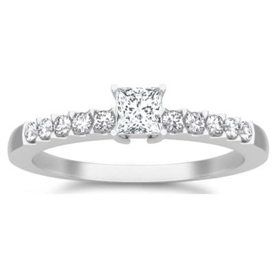 Classic Moissanite Bridal Set Engagement Ring 1.25 Carat 