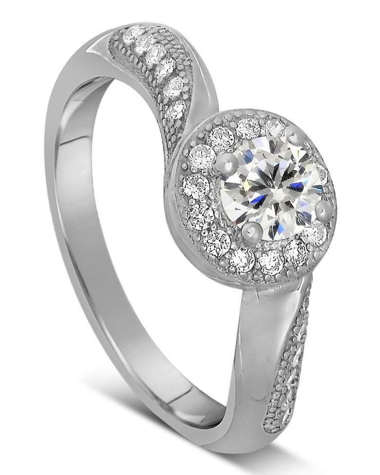 Antique 1.50 Carat Round Diamond and Moissanite Engagement Ring for Her 
