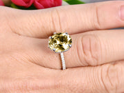 1.50 Carat Oval Cut Champagne Diamond Moissanite Engagement Ring on 10k Rose Gold