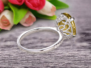 1.50 Carat Oval Cut Champagne Diamond Moissanite Engagement Ring on 10k Rose Gold
