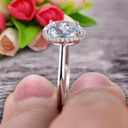 1.25 Carat Oval Cut Aquamarine Engagement Ring Wedding Anniversary Gift On 10k White Gold
