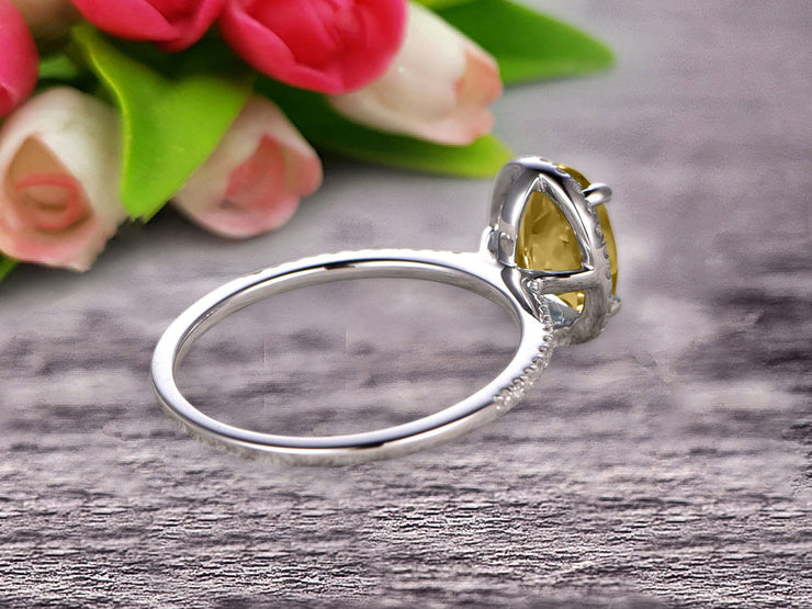 1.50 Carat Oval Cut Champagne Diamond Moissanite Engagement Ring Wedding Anniversary Gift On 10k White Gold