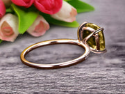 10k Rose Gold Anniversary Gift Art Deco 1.25 Carat Cushion Cut Champagne Diamond Moissanite Wedding Engagement Ring