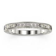 Wedding Ring 0.10 ct Delicate Antique Scroll Moissanite Diamond Wedding Band 18K Gold Over Silver