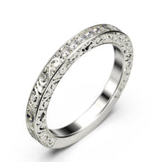Wedding Ring 0.10 ct Delicate Antique Scroll Moissanite Diamond Wedding Band 18K Gold Over Silver