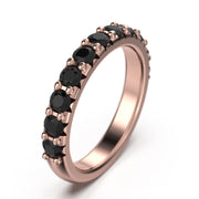 Wedding Ring 0.88 Ct Black Diamond Moissanite 10K/14K/18K Solid Gold Wedding Band