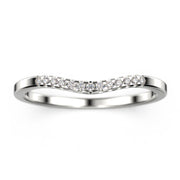 Wedding Ring 0.15 Ct Petite Curved Moissanite Diamond 10K/14K/18K Solid Gold Wedding Band