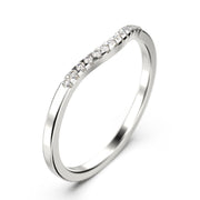 Wedding Ring 0.15 ct Petite Curved Moissanite Diamond 18K Gold Over Silver Wedding Band