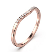 Wedding Ring 0.15 Ct Petite Curved Moissanite Diamond 10K/14K/18K Solid Gold Wedding Band
