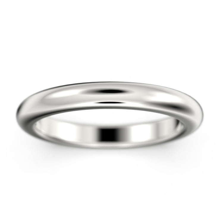 Comfort Fit 3mm Wedding Band 18K Gold Over Silver