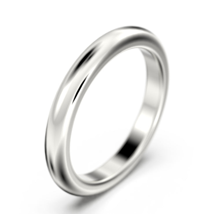 Comfort Fit 3mm Wedding Band 18K Gold Over Silver