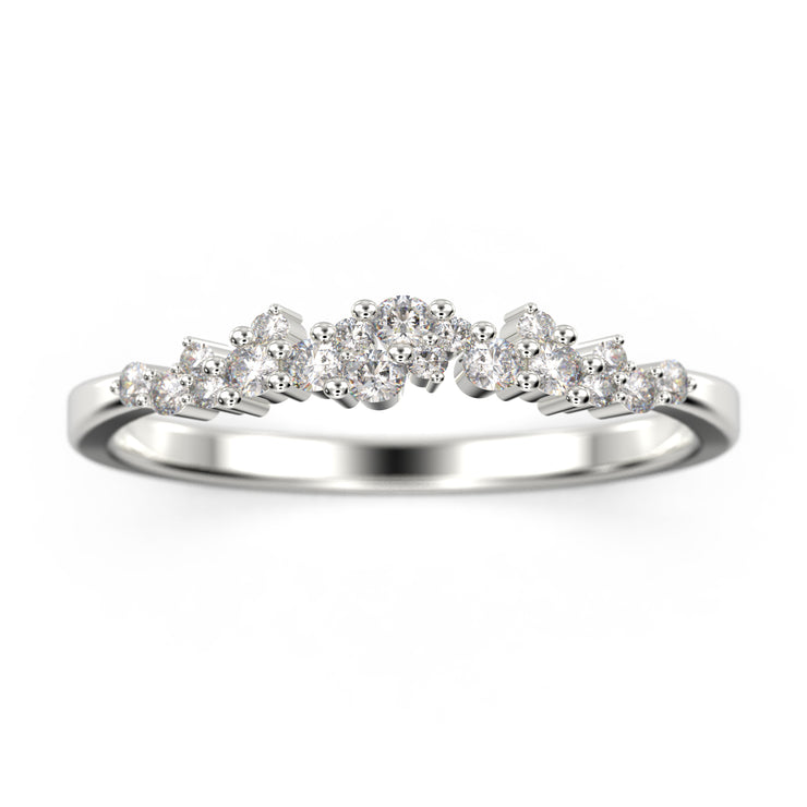 Wedding Band 0.25 ct Aurora Moissanite Diamond 18K Gold Over Silver