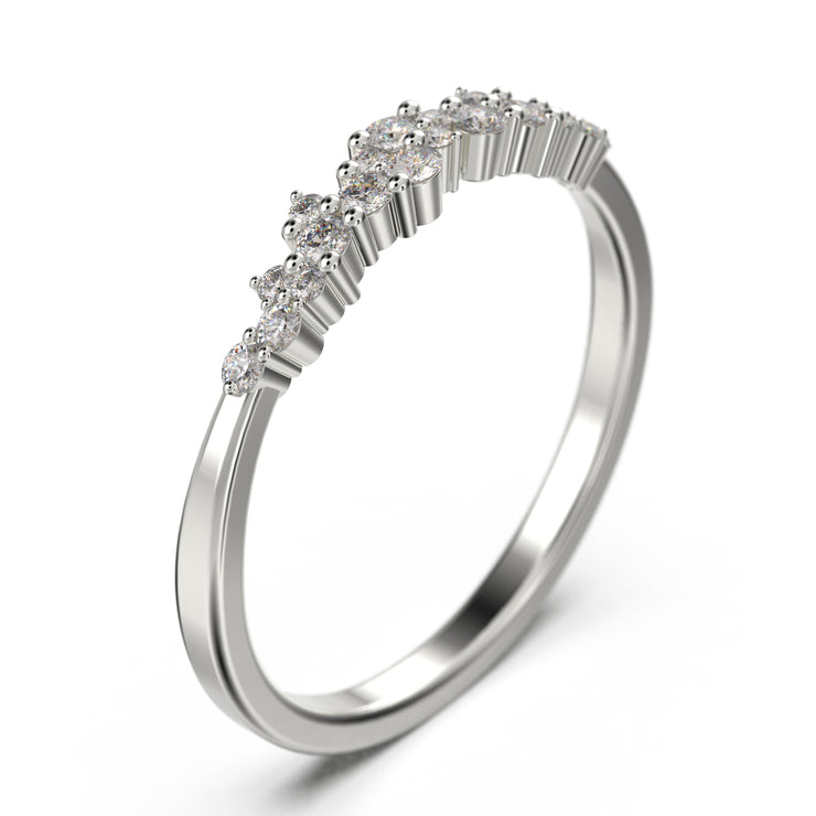 Wedding Band 0.25 ct Aurora Moissanite Diamond 18K Gold Over Silver