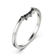 Wedding Ring 0.10 Ct Black Diamond Moissanite 10K/14K/18K Solid Gold Wedding Band