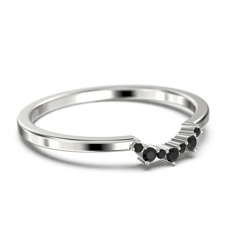 Wedding Ring 0.10 Ct Black Diamond Moissanite 10K/14K/18K Solid Gold Wedding Band