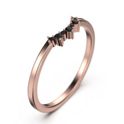 Wedding Ring 0.10 Ct Black Diamond Moissanite 18K Gold Over Silver Wedding Band