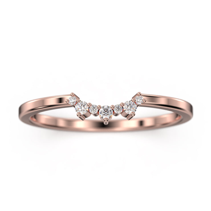 Wedding Ring 0.10 ct Moissanite Diamond 18K Gold Over Silver Wedding Band