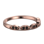 Black Diamond Moissanite Ring 0.12 Ct Wedding Band 18K Gold Over Silver