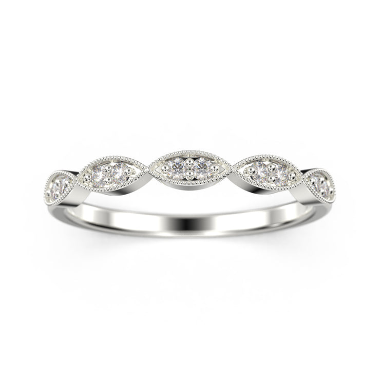 Moissanite Diamond Ring 0.12 ct Wedding Band 18K Gold Over Silver