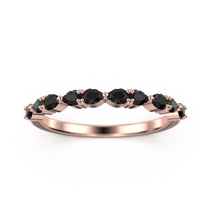 Black Diamond Moissanite Ring 0.60 Ct Wedding Band 10K/14K/18K Solid Gold