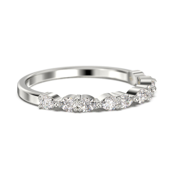 Moissanite Diamond Ring 0.60 ct Wedding Band 18K Gold Over Silver