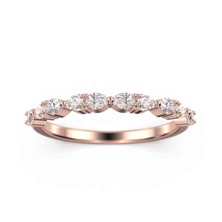 Moissanite Diamond Ring 0.60 ct Wedding Band 18K Gold Over Silver