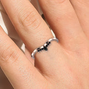 Engagement Ring 0.12 Ct Black Diamond Moissanite Ring 10K/14K/18K Solid Gold Wedding Band