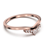 Engagement Ring 0.12 ct Diamond Moissanite Ring 18K Gold Over Silver Wedding Band