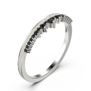 Engagement Ring 0.25 Ct Crown Black Diamond Moissanite 10K/14K/18K Solid Gold Wedding Band