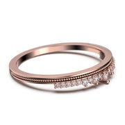Engagement Ring 0.25 Ct Crown Diamond Moissanite 10K/14K/18K Solid Gold Wedding Band