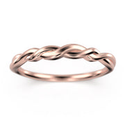 Wedding Ring 18K Gold Over Silver Twisted Vine Wedding Band
