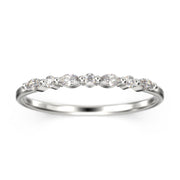 Petite Versailles 0.14 ct Moissanite Diamond Ring Wedding Band 18K Gold Over Silver