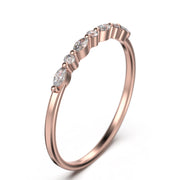 Petite Versailles 0.14 Ct Moissanite Diamond Ring Wedding Band 10K/14K/18K Solid Gold