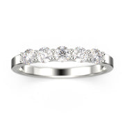 Premier Five Stone Trellis 0.51 ct Moissanite Diamond 18K Gold Over Silver Wedding Ring