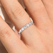 Premier Five Stone Trellis 0.51 Ct Moissanite Diamond 10K/14K/18K Solid Gold Wedding Ring