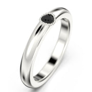 Vertex 0.17 Ct Black Diamond Moissanite Ring 18K Gold Over Silver Wedding Band