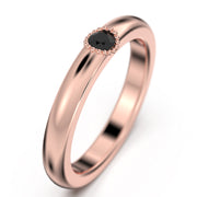 Vertex 0.17 Ct Black Diamond Moissanite Ring 10K/14K/18K Solid Gold Wedding Band