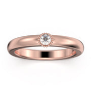 Vertex 0.17 ct Moissanite Diamond Ring 18K Gold Over Silver Wedding Band
