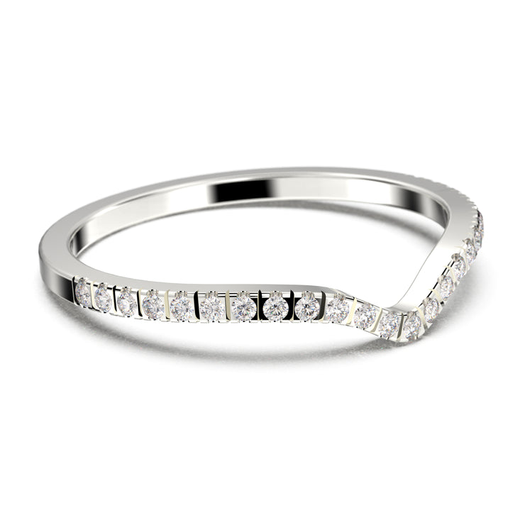 Matching band 1.1mm round cut 25 stones moissanite diamond wedding band 18K Gold over silver