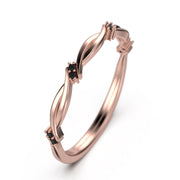 Black Diamond Moissanite 0.08 Ct Wedding Ring 10K/14K/18K Solid Gold