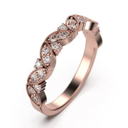 Classic Moissanite Diamond Wedding Ring 18K Gold Over Silver